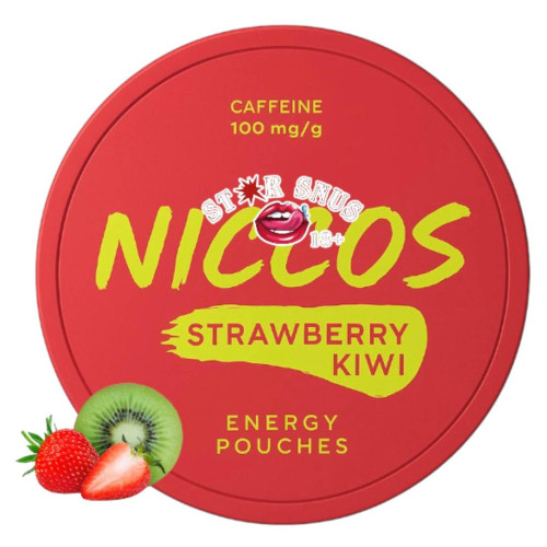 Кофеиновые паучи Niccos Caffeine Kiwi Strawberry Кофеиновые паучи Niccos Caffeine Kiwi Strawberry