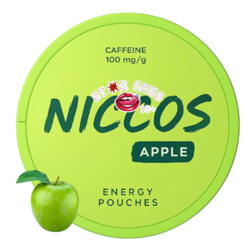 Кофеиновые паучи Niccos Яблоко 100мг Кофеиновые паучи Niccos Яблоко 100мг